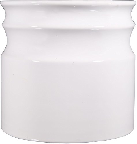Home Essentials & Beyond 66380 7.5 D in. Turino Rings Utensil Crock - White
