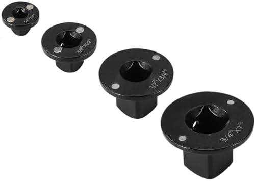 KTZCTPCA 4Pcs Low Profile Impact Socket Adapter Set, 1/4" to 3/8", 3/8" to 1/2", 1/2" to 3/4", 3/4" to 1" Drive Ratchet Adapter Set with Work Gloves for Tight Spaces