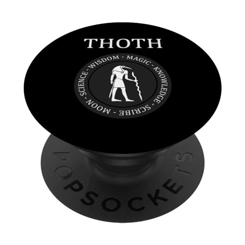 Thoth Ancient Egyptian God of Wisdom and Magic PopSockets Swappable PopGrip, Black