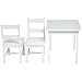 Amazon Basics Kids Solid Wood Table and 2 Chair, 3 Piece Set, White