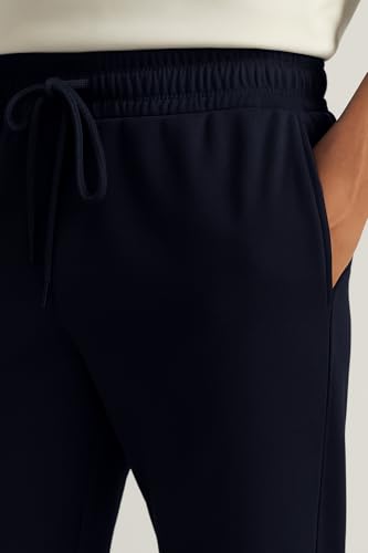 Image of Veirdo 100% Pure Cotton Regular Fit Mid Rise 2 Pocket Trackpants for Men (Available in Black, Brown, Navy, Olive, Eiffel Tower Colors)