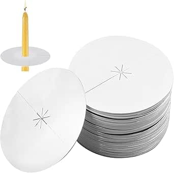 80 Stück Tool Schutz Kerzen Tropf Wachs, Kerzentropfenschutzpapier, Tropfenschutz Kerze, Papier Drop Schutz Kerze, Kerzen Anti Drip Schutzplatte, Geeignet zum Abendessen und zum täglichen Gebrauch