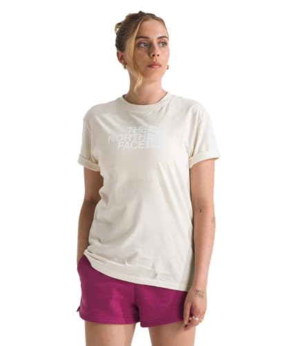 THE NORTH FACE Damen Evolution Half Dome Relaxed Short Slee T-Shirt, White Dune/TNF White, M – Ansicht 1