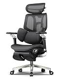 Hbada X7 Smart Sedia da ufficio ergonomica, con supporto lombare AI, massaggio e ventilazione, poggiatesta a doppio asse 4D, pelle scamosciata Alcantara®, supporto lombare adattivo a 8 vie, nero
