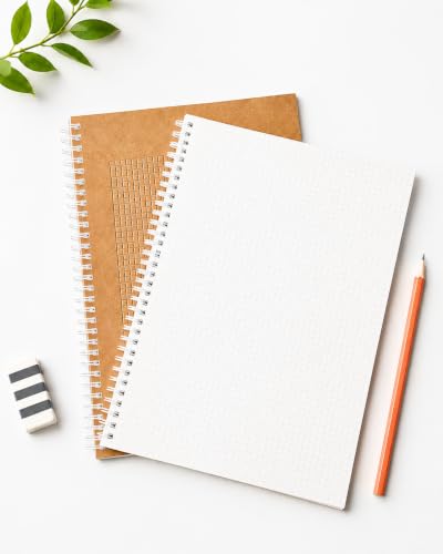 Image of PaperO Professional A4 Square Grid Notebook | 5MM Square Graph Design | 100 GSM Size (8.5 x 11 inches) | Ideal for Architects & Designers | Kraft Cover | 100 Pages | (Millboard Cover Grid Book)