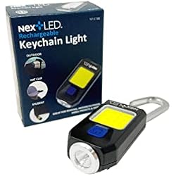 NextLED NT-6788 Heavy Duty Rechargeable Flashlight with Clip, Mini Keychain Hat Light, 400 Lumen, Spot/Flood 2 in 1, 5 Modes, Aluminum Body, Pocket Light, EDC Key Chain, LED Hard Hat Lights Clip on