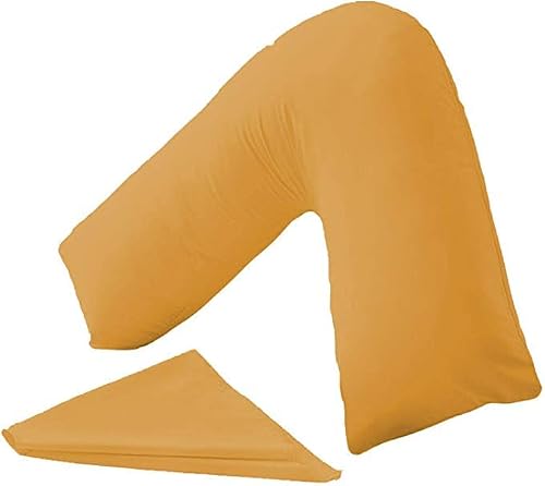Mustard An Direct V Pillow With V Pillowcase Hollowfibre Back And Neck Support V Shaped Orthopedic (, Cover Only)