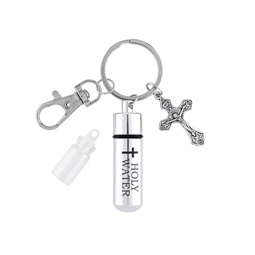 Wowser Holy Water Metal Key Chain With Cross,1 ml Vial,