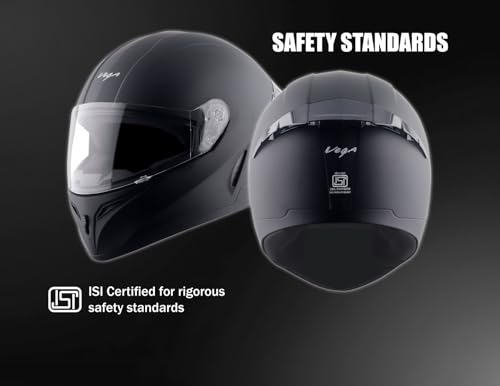 Image of Vega Voyager Full Face Riding Helmet with Lightweight Shell, Comfortable Liner, Shock Absorbing Interior, Ventilated Design, Aerodynamic Build, and Modern Dull Black Styling Dull Black-M