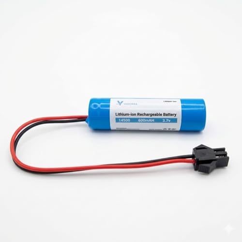 Image of 3.7V 18650 Lithium-Ion Rechargeable Battery for RC Toys & Electronics, JST 2-Pin Connector, Built-in Protection Circuit (600MAH)