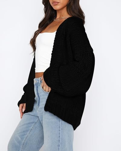 dowerme Women's Oversized Cardigan Sweaters 2025 Fall Fashion Open Front Long Sleeve Outerwear Chunky Knit Winter Coats3