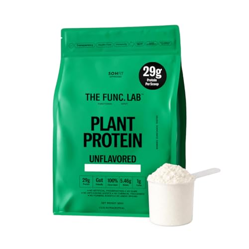 Image of The Func. Lab Plant Protein for Men and Women - Unflavored | 500g | 29g Protein per Scoop | Pea and Rice Blend | Vegan, Sugar‑Free | 100% Clean Label, Gut Friendly, Vegetarian