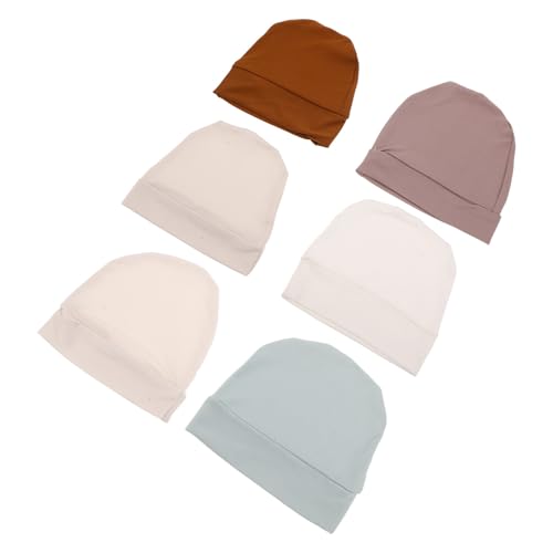 Gorros de algodón para recién nacido set de 6 piezas colores macaron para hospital