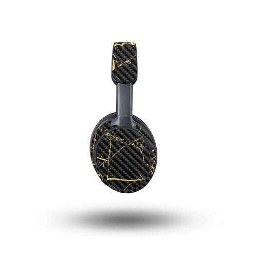 Image of MightySkins Carbon Fiber Skin Compatible with Bose QuietComfort Ultra - Black Gold Marble | Protective, Durable Textured Carbon Fiber Finish | Easy to Apply