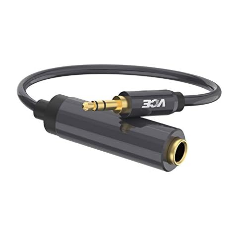 VCE Headphone Adapter 3.5mm Male to 6.35mm Female Audio Jack Adapter Converter 20cm Cover