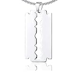 Heavstjer Punk Stainless Steel Razor Blade Pendant Necklace