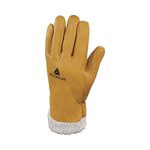 Delta Plus Gants en cuir – Gants spécial froid en fleur de bovin et avec doublure Jaune Taille 10