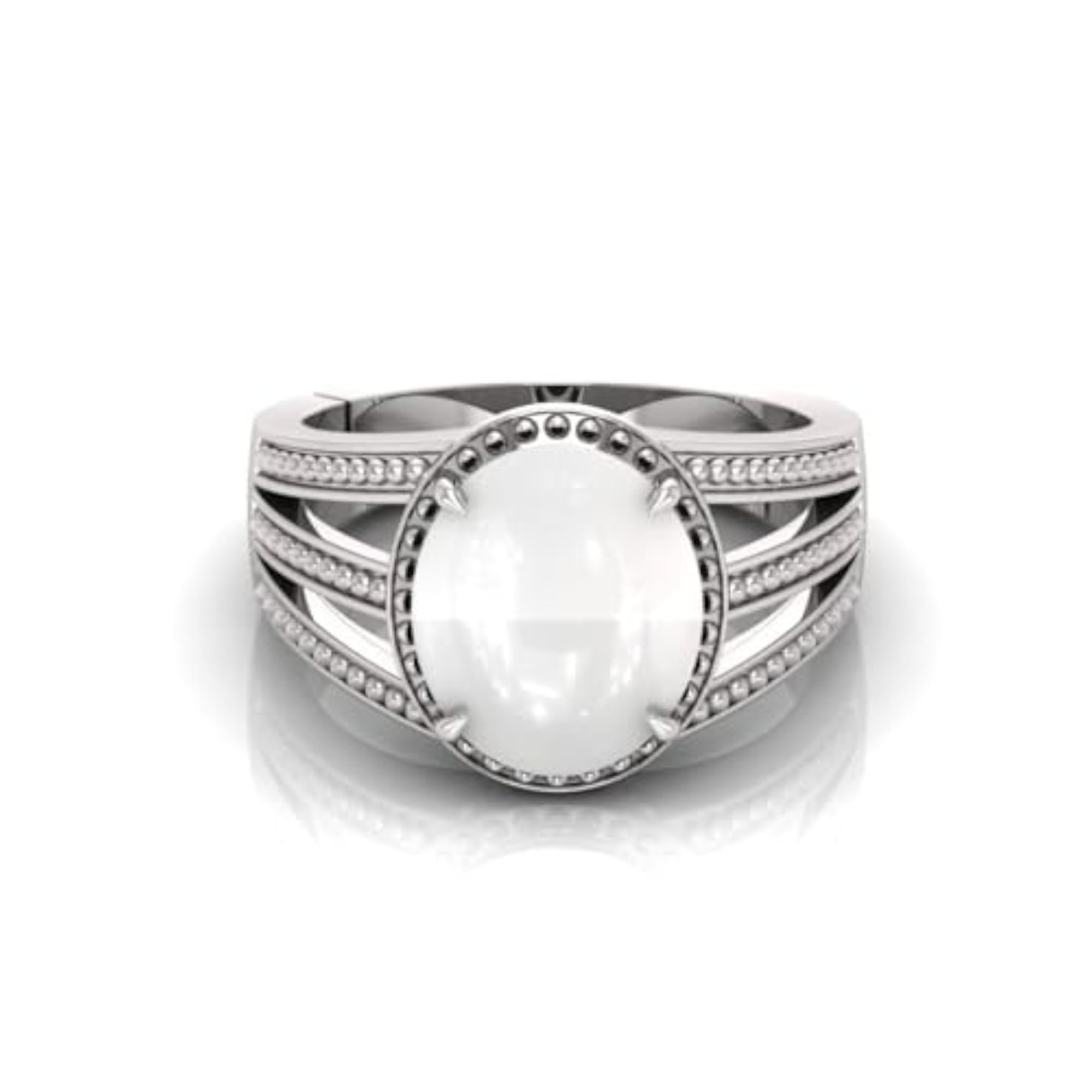 7.25 Ratti Moonstone Adjustable Ring, Lab Certified