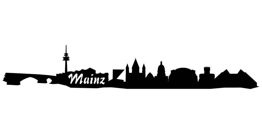 Samunshi® Wandtattoo Mainz Skyline, Schwarz, 30 X 5,1 Cm – Selbstklebend, Aus Mattem Vinyl