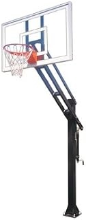 Force Pro Steel-Glass In Ground Adjustable Basketball System Maroon