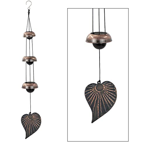 Three Cooper Leaf Temple Wind Chime,Wind Chimes with 3 Bells,