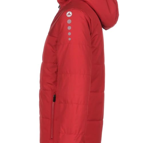 JAKO - Veste D'Entraîneur D'Équipe à Capuche, Mixte Enfant, Rouge, 140