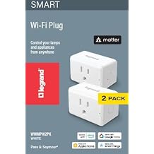 Legrand Radiant Wi-Fi Matter Smart Plug Matter Hub Required 15A, Easy Setup, Enhanced Compatibility with Apple HomeKit, Google Home, Alexa & SmartThings, Easy Wi-Fi Connectivity w/ Matter 2 Pack