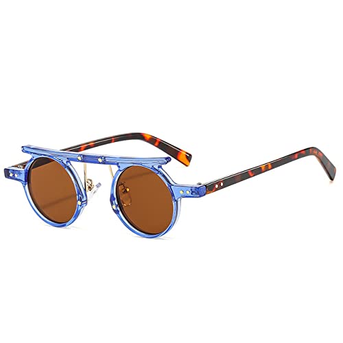 Lunettes de soleil punk round à verres clairs ocean dégradés protection UV400