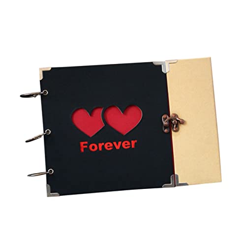 ABOOFAN Scrapbook Album Memory Book 10 Zoll Eisen Fotoalbum Doppelherz-design Für Personalisierte