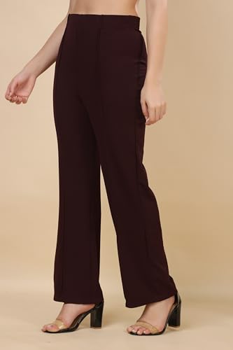 Image of Women's Polycotton Comfort Fit Straight Trousers - Lightweight, Flexible & Skin-Friendly Pants for Work, Travel & Casual Style
