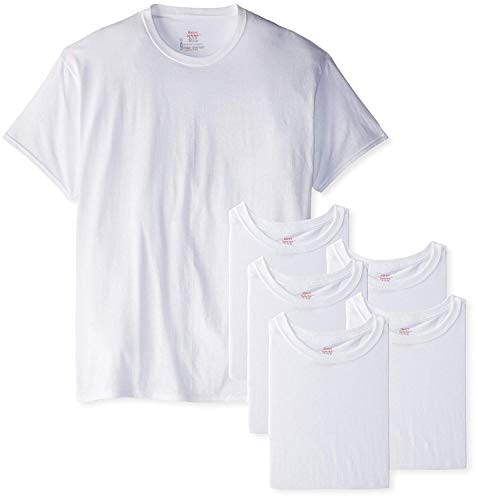 Hanes Men's 6-Pack FreshIQ Crew T-Shirt (3X-Large (54-56), White)