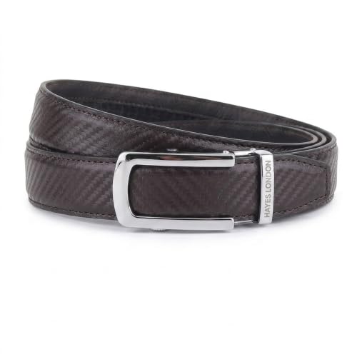 Image of HAYES LONDON Leather Ratchet Belt for Men | Adjustable No-Holes | Customizable Fit, Stylish & Effortless Buckle | Formal & Casual Wear Belts