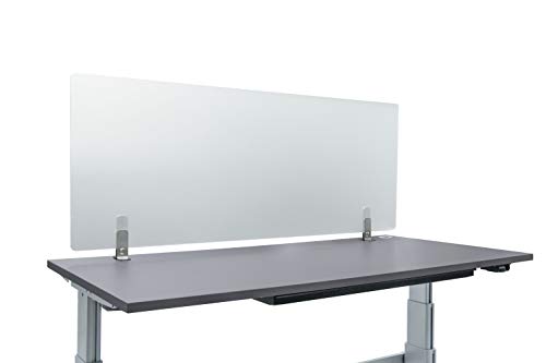 Schreibtisch-Sichtschutz „Privacy Screen Plexiglas Large“, satiniert inkl. Füße | Hygieneschutz 150x60x0,5cm | Spuckschutz zur hygienischen Trennung von Arbeitsplätzen | halbtransparente Schutzscheibe Cover