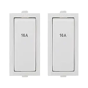 CONA 9386 Status 1 Way Modular Switch 16A White, Pack of 2 |Electric Switches|ISI Marked One Way Modular Switch for Home, Office, Shop,etc