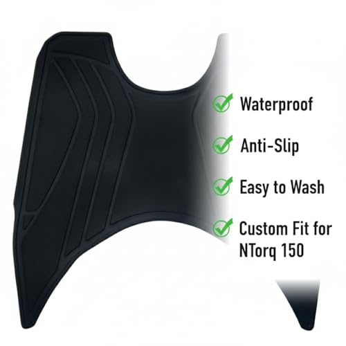 Image of Nuqe Rubber footmat Compatible for 2025 Ntorq 150 Scooter | Floormat Compatible for 2025 Ntorq 150 Scooter.