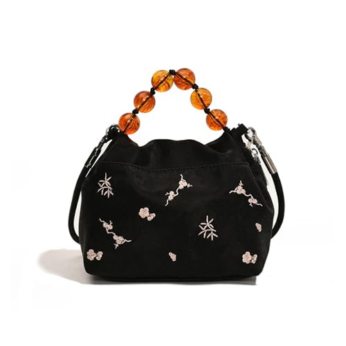 Sac à main chinois aux finitions de couture claire pour un look géométrique