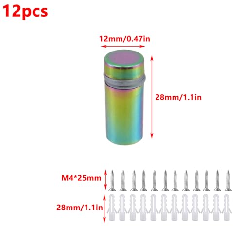 Image of Antrader Stainless Steel Standoff Screws,1 /2 inch x 1 inch Wall Standoffs for Advertising Board Hanging Acrylic Picture Frame,12Pcs
