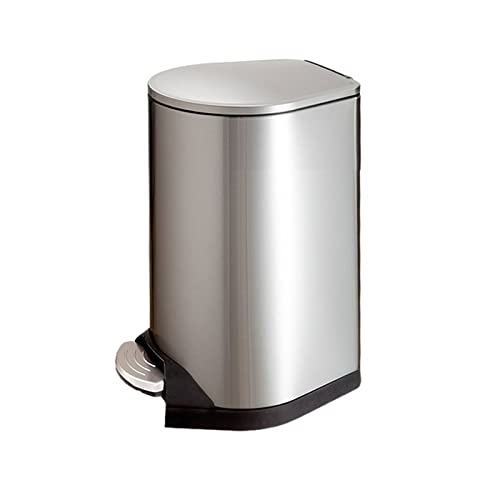 DFEDHF Trash and Recycling Bin 7L / 12L / 30L Stainless Steel Kitchen Garbage Cans Household with Cover Large Capacity Living Room Automatic Induction Bathroom Toilet Electric Bedroo(One Color-30L)