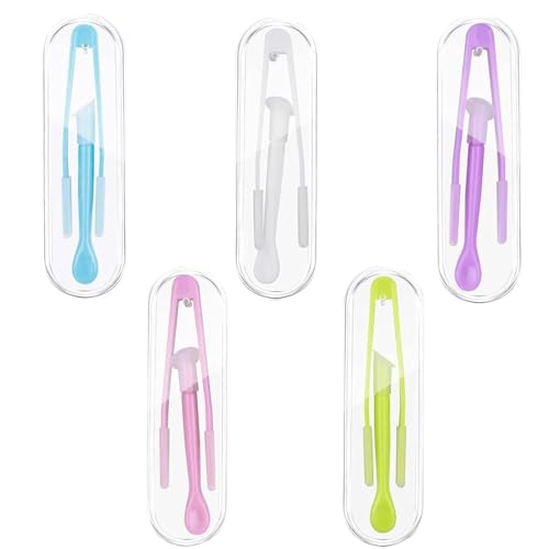 BOBOZHONG Kontaktlinsen Pinzetten,5 Stück Kontaktlinsen Hilfe zum Einsetzen,Pinzette und Saugnapf Kontaktlinsen Inserter Remover Kunststoff Pinzette Suction Stick für Reisen Haushalt