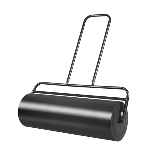 COSTWAY Rodillo de Césped de Jardín de Acero Rodillo de Mano de 63 L Apisonador para Césped (Negro, 114x90x30cm)