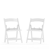 Flash Furniture HERCULES Kids Folding Chairs with Padded Seats | Set of 2 White Resin Folding Chair with Vinyl Padded Seat for Kids