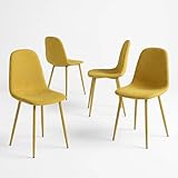 Confort Ergonomique – Dotée d’un dossier incurvé, cette chaise confortable en tissu épouse la forme du dos pour un excellent maintien. Idéale pour les repas prolongés ou le télétravail.