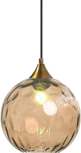 Lustre en verre soufflé et finitions dorées pour une décoration d'exception