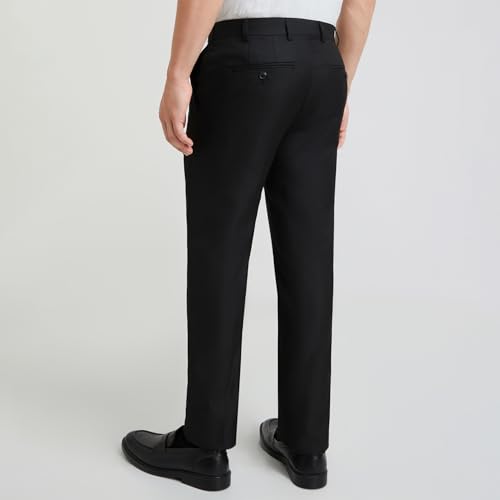 Image of Raymond Men's Slim Fit Mid Rise Structure Pattern Poly Viscose Blend Pleatless Formal Trouser