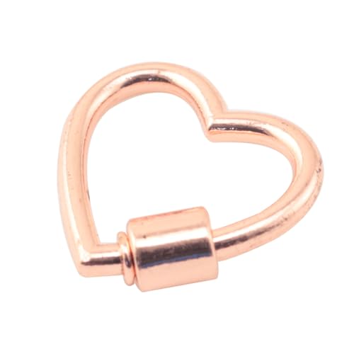 JCBIZ 2pcs 22 * 23mm Medium Glossy Heart-Rose Gold Medium Ornaments Alloy Open Buckle Jewelry Clothing Accessories