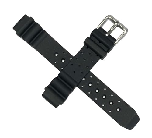 Bracelet Citizen EP6050 EP6051 en caoutchouc noir 15mm pour montre de plongée femme