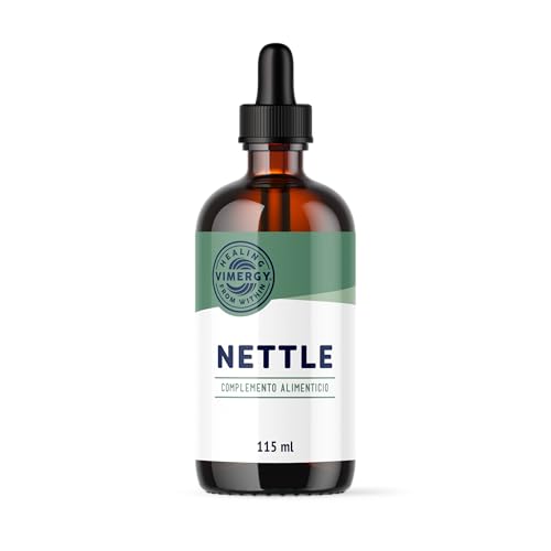 Vimergy Nettle – 115 ml, 57 Dosis – Extracto de Ortiga en Tintura de Glicerina – Suplemento Vegano de Ortiga Verde – Formulado sin Azúcar ni Aglutinantes - Sin OMG ni Gluten