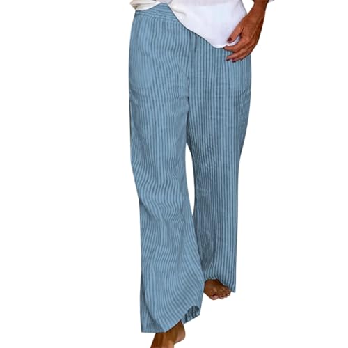 Pantalones de mujer de lino cómodos sueltos pantalones de ocio mujer pantalones de lino largos curvados pantalones de mujer pantalones de jogging con bolsillos pantalones de playa de verano de algodón