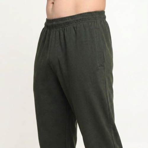 Image of MARK LOUIIS Men's Baggy Trackpants | Regular Fit Cotton Sweatpants with Drawstring Waist & Side Zipper Pockets | Oversized Casual Track Pants for Gym