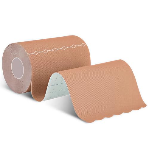 Extra Wide Kinesiology Tape Precut Strips, (4' x 10',10Pcs) Waterproof Breathable Latex Free Tape for Ankle Wrists Knees Elastic Running Tennis Swimming Football Sports Activities Tapes (Flesh)